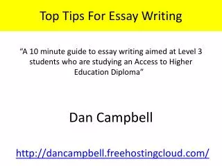 Top Tips For Essay Writing