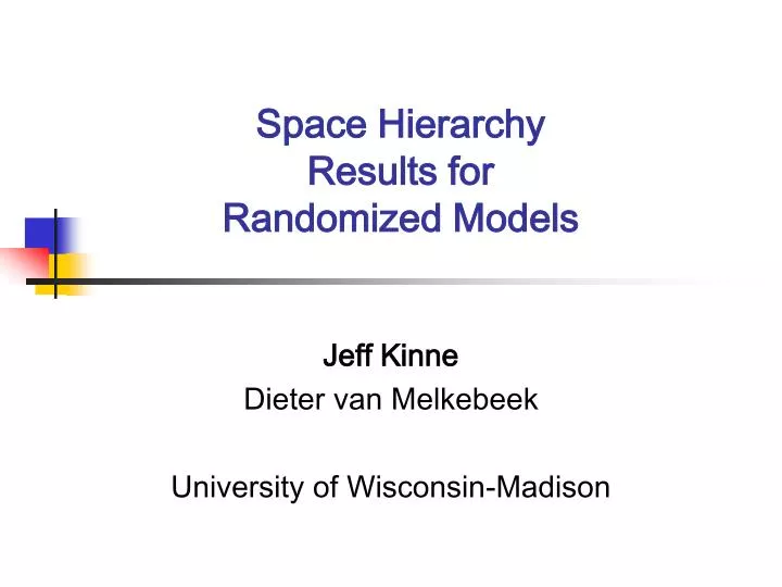 space hierarchy results for randomized models