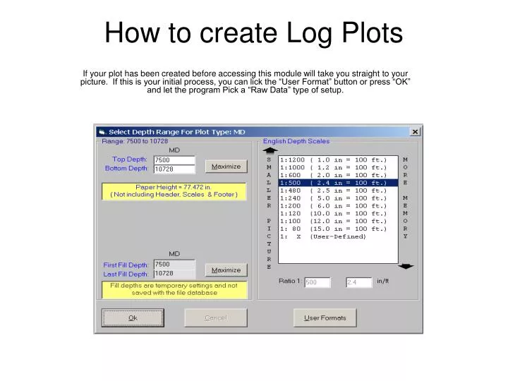 how to create log plots