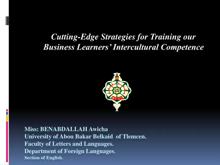 cutting edge strategies for training our business learners intercultural competence