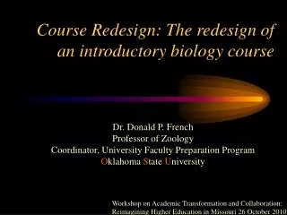 Course Redesign: The redesign of an introductory biology course