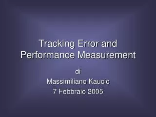 tracking error and performance measurement