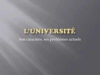 l universit