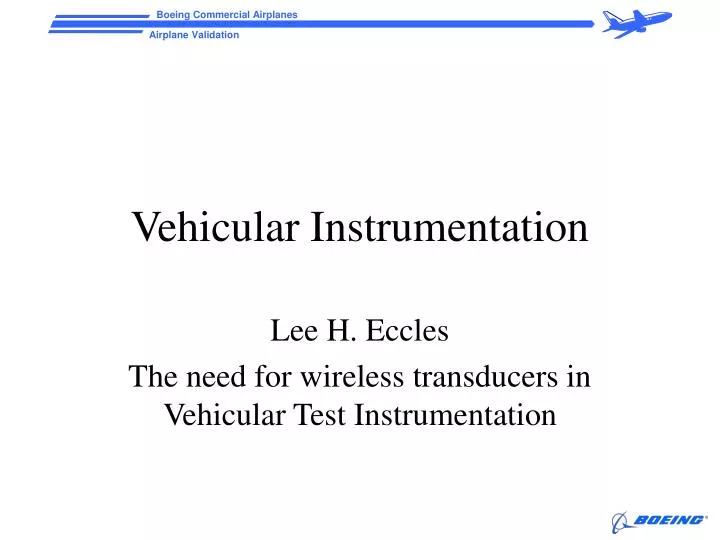 vehicular instrumentation