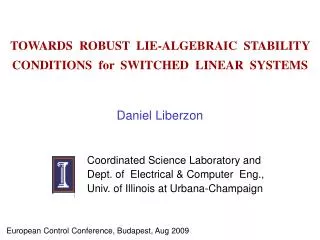 TOWARDS ROBUST LIE-ALGEBRAIC STABILITY CONDITIONS for SWITCHED LINEAR SYSTEMS