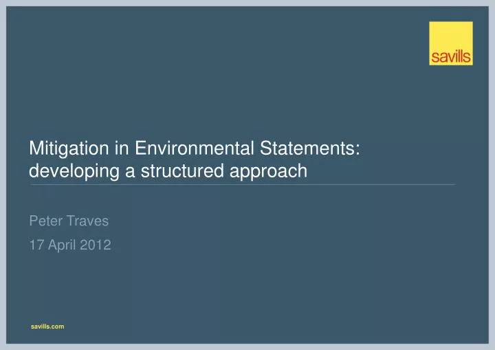 mitigation in environmental statements developing a structured approach