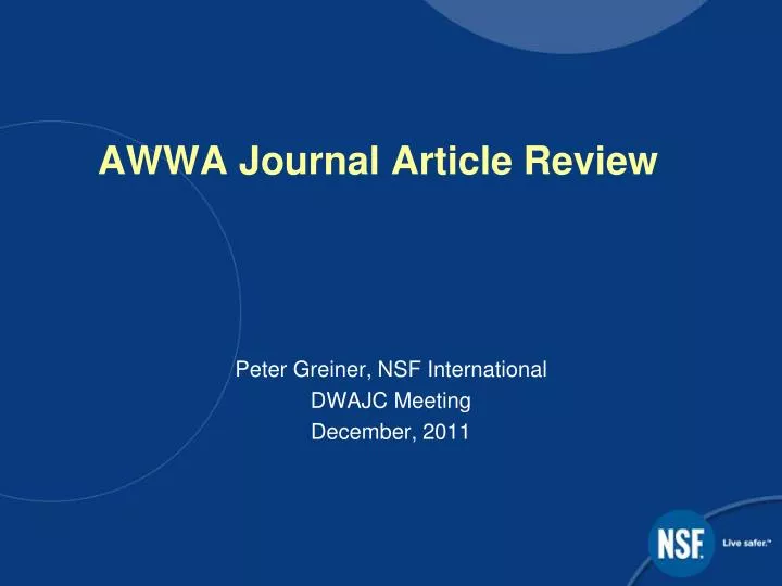 awwa journal article review