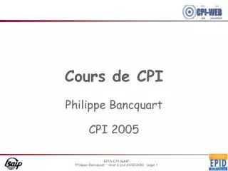 cours de cpi