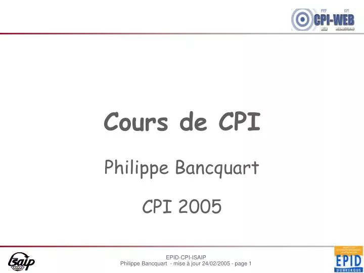 cours de cpi