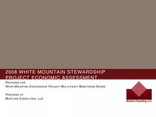 2008 White mountain stewardship project economic assessment