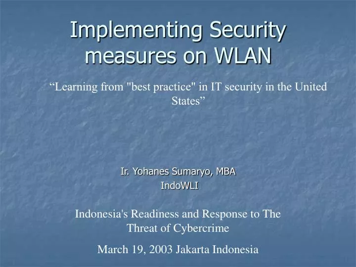 implementing security measures on wlan