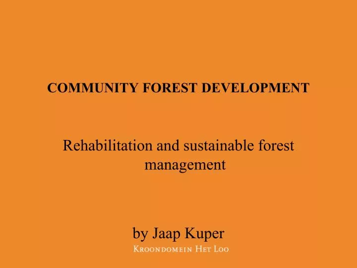 community forest development