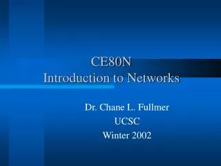CE80N Introduction to Networks