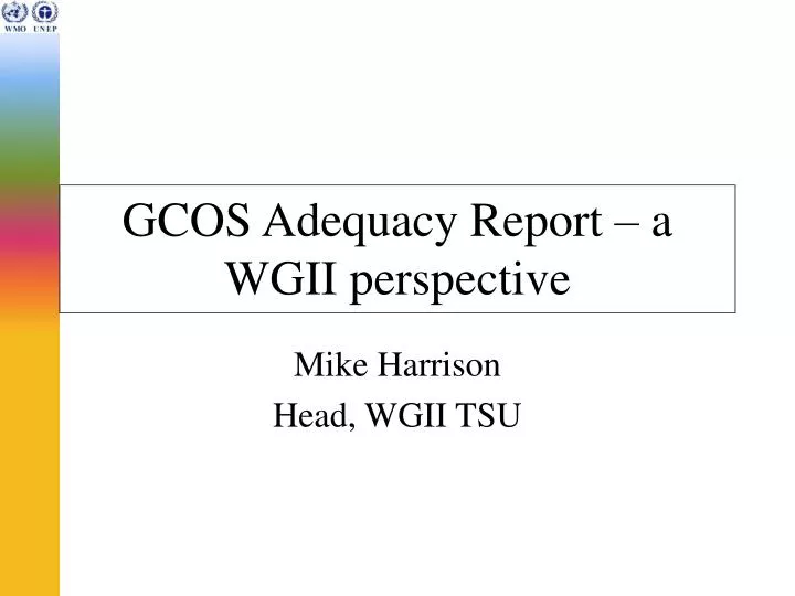gcos adequacy report a wgii perspective