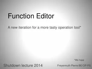 Function Editor