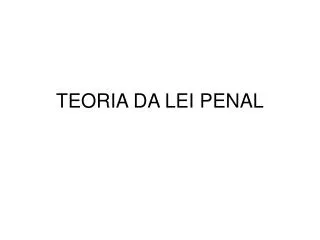 teoria da lei penal