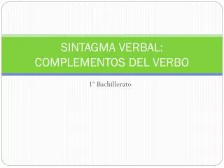 sintagma verbal complementos del verbo
