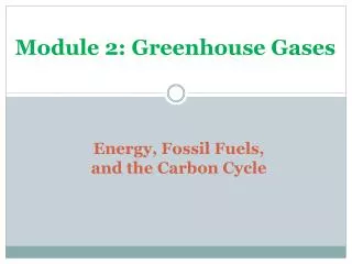 energy fossil fuels and the carbon cycle