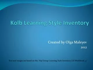 Kolb Learning Style Inventory
