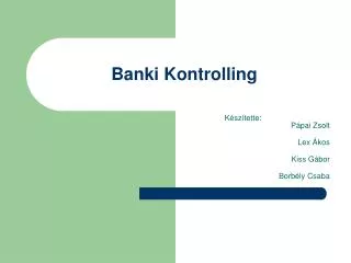 banki kontrolling