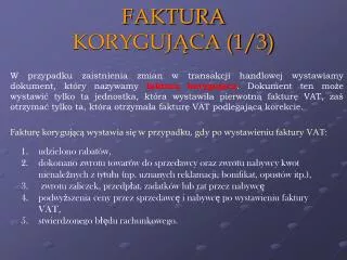 faktura koryguj ca 1 3
