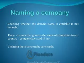 Naming a company