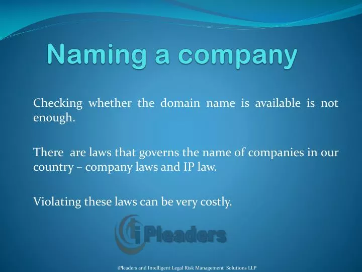 naming a company