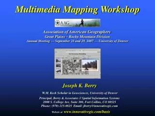 Multimedia Mapping Workshop