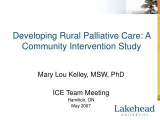 Developing Rural Palliative Care: A Community Intervention Study