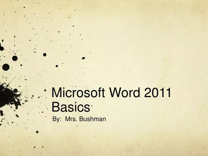 microsoft word 2011 basics