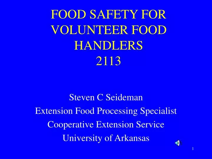 food safety for volunteer food handlers 2113