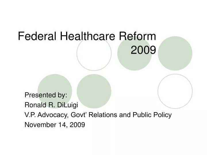 federal healthcare reform 2009