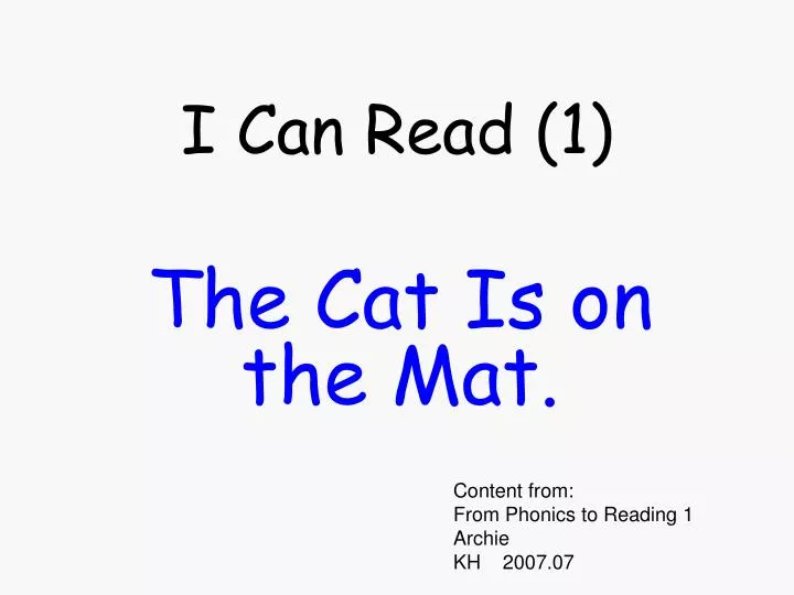 i can read 1