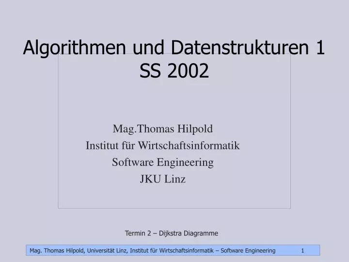 algorithmen und datenstrukturen 1 ss 2002