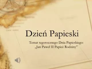 dzie papieski