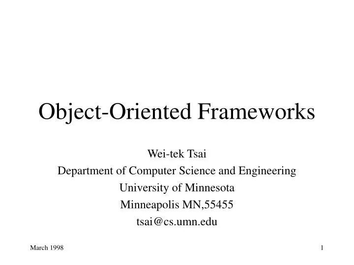 object oriented frameworks