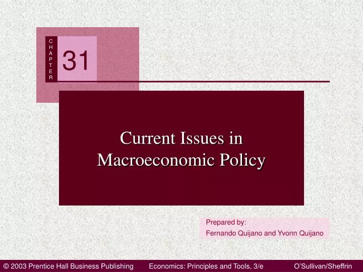 current issues in macroeconomic policy