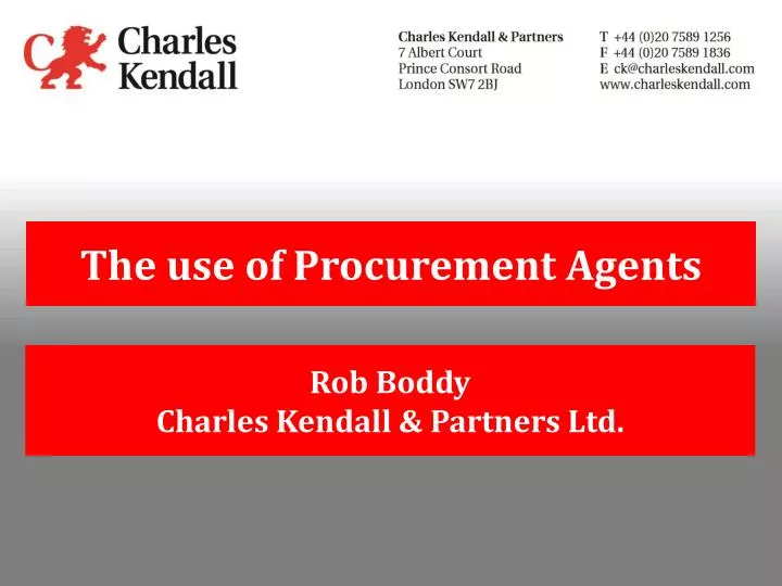 the use of procurement agents