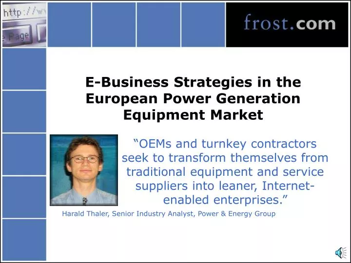 e business strategies in the european power generation equipment market
