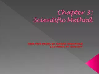 Chapter 3: Scientific Method
