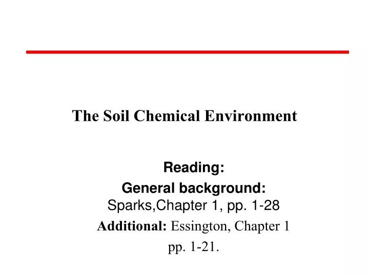 the soil chemical environment