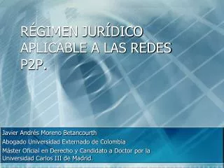 r gimen jur dico aplicable a las redes p2p