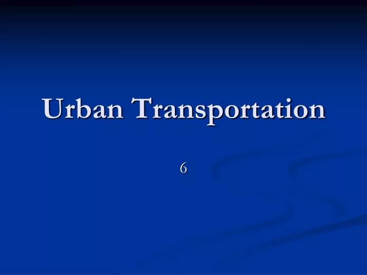 urban transportation