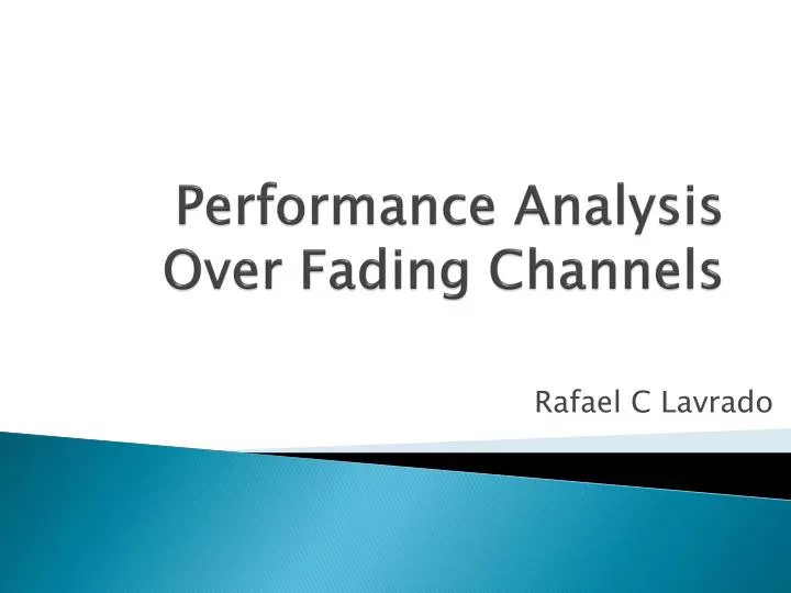 performance analysis over fading channels