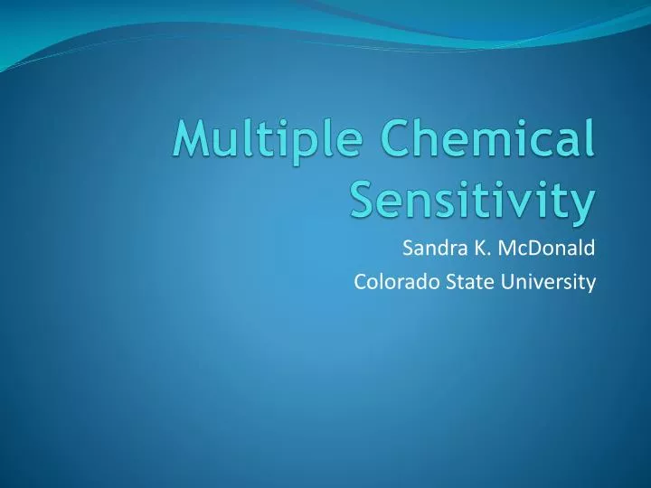 multiple chemical sensitivity