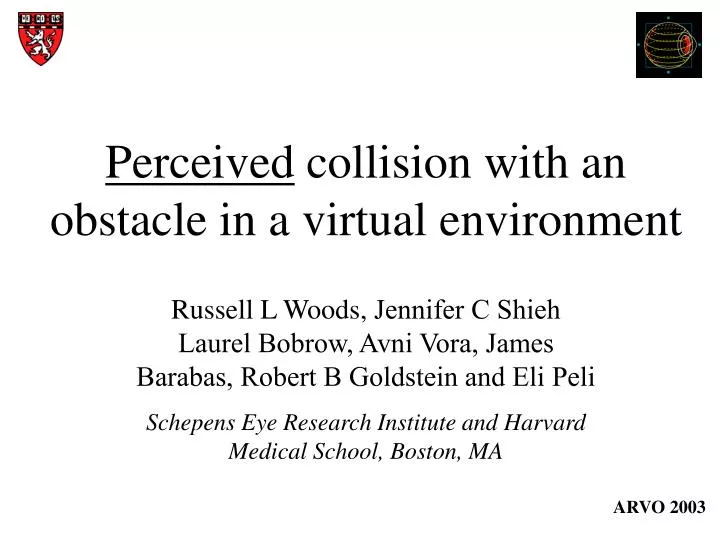 perceived collision with an obstacle in a virtual environment