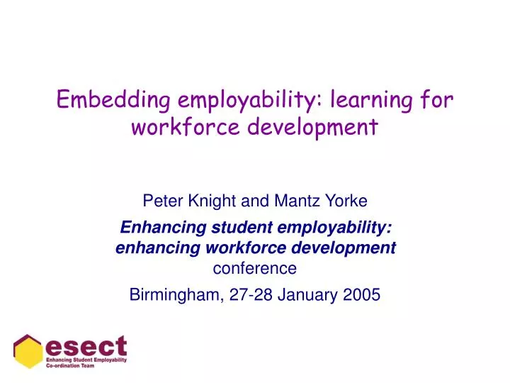 embedding employability learning for workforce development