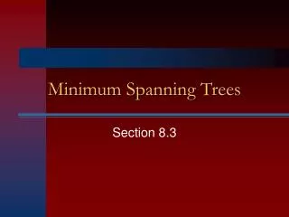 Minimum Spanning Trees