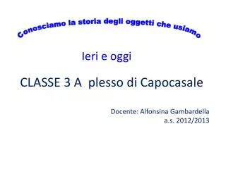 ieri e oggi
