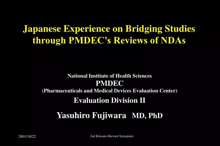 japanese experience on bridging studies through pmdec s reviews of ndas